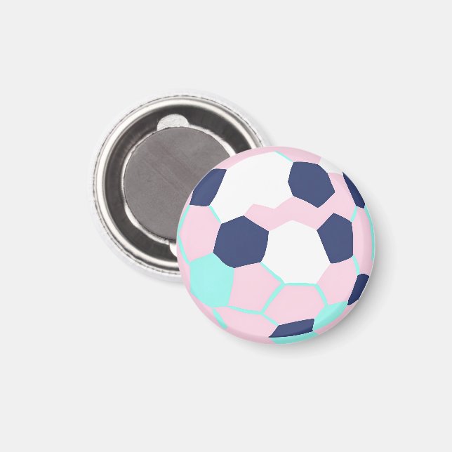 Pastel Colorful Soccerball Magnet (Vorderseite/Rückseite)