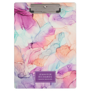 Pastel Colors Alcohol Tinte Personalisiert Klemmbrett