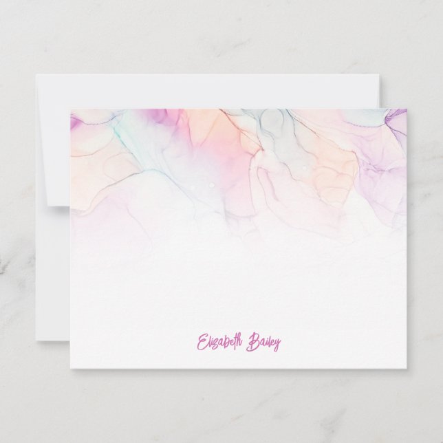 Pastel Colors Alcohol Tinte Personalisiert Mitteilungskarte (Vorderseite)