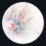 Pastel Colors Aquarell Flowers Add Your Text Blank Runder Aufkleber<br><div class="desc">Add Your Text Pastel Colors Aquarell Flowers Blank Template Round Sticker.</div>