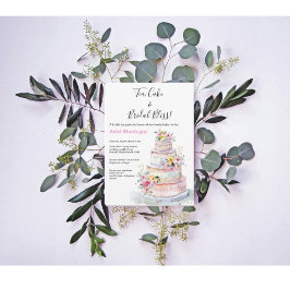Pastel Colors Blume MultiTier Cake Bridal Tea Einladung