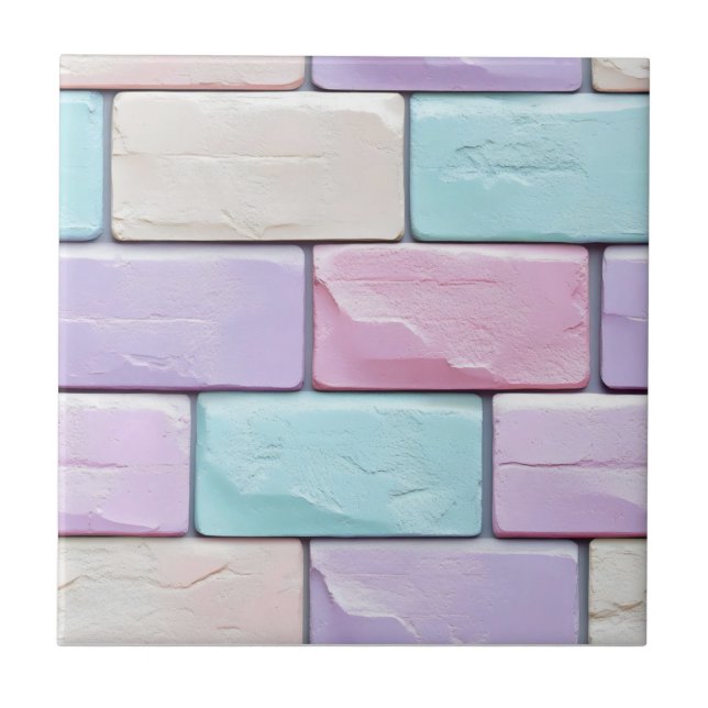 Pastel Colors Brick Muster Fliese (Vorderseite)