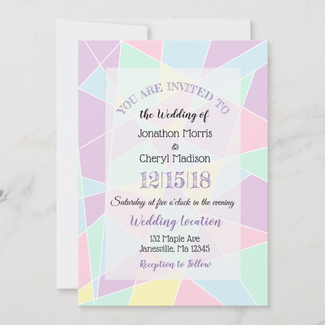 Pastel Colors Hochzeitseinladungen Einladung (Vorderseite)