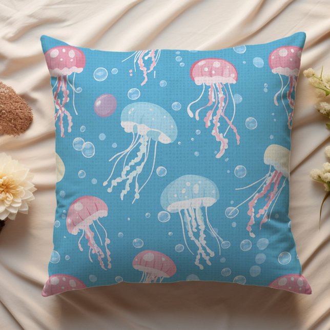 Pastel colors jellyfish pattern kissen (Von Creator hochgeladen)