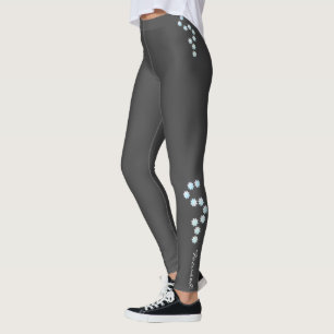 Pastel Colors Joyeux Pétales Turquoise Leggings