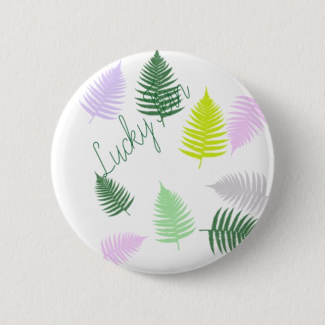 Pastel Colors Lucky Fern Button (Vorderseite)