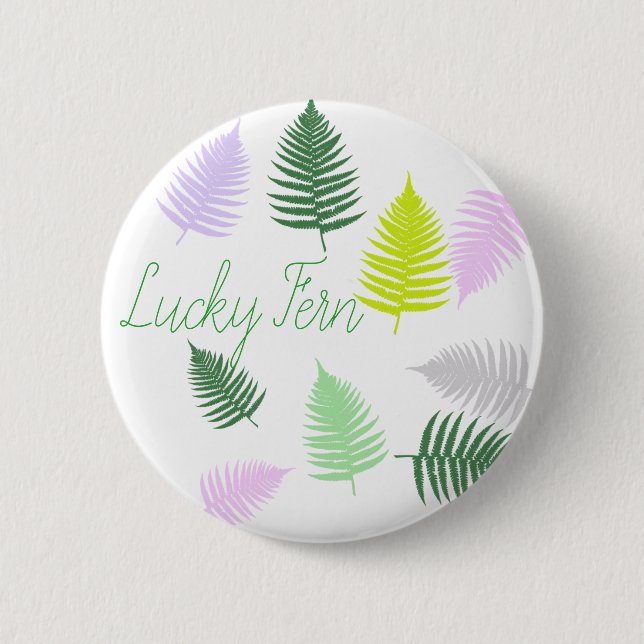 Pastel Colors Lucky Fern Button (Vorderseite)
