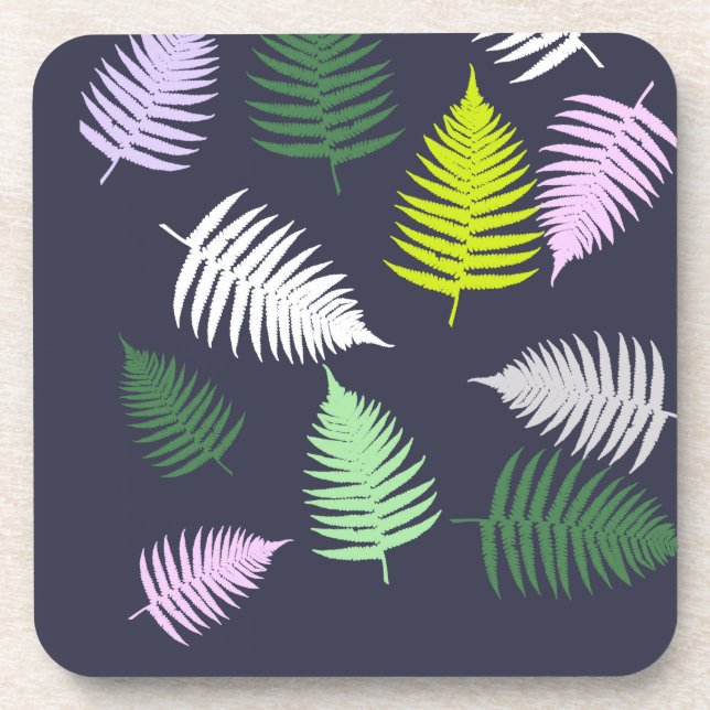 Pastel Colors Lucky Fern Getränkeuntersetzer (Vorderseite)