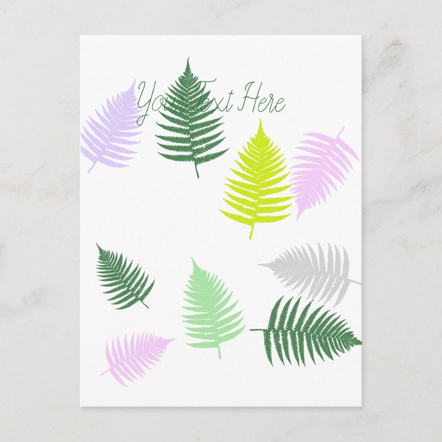 Pastel Colors Lucky Fern Postkarte (Vorderseite)