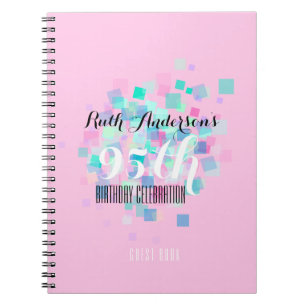 Pastel Colors Pink 95. Geburtstagsparty Gästebuch Notizblock