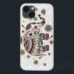 Pastel Colors Retro Blume & Elephant Case-Mate iPhone Hülle<br><div class="desc">Braun- und Pastelltöne,  weißer Hintergrund Retro niedlicher Elefant</div>