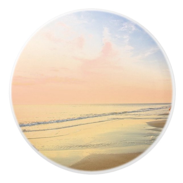 Pastel Colors Sandy Beach Tranquil Knob Keramikknauf (Vorderseite)