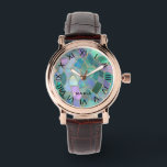 Pastel colors stained glass mosaic pattern armbanduhr<br><div class="desc">Elevate your accessories with our stunning watch design, showcasing a unique pastel-colored stained glass mosaic pattern and elegant black Roman numerals.</div>