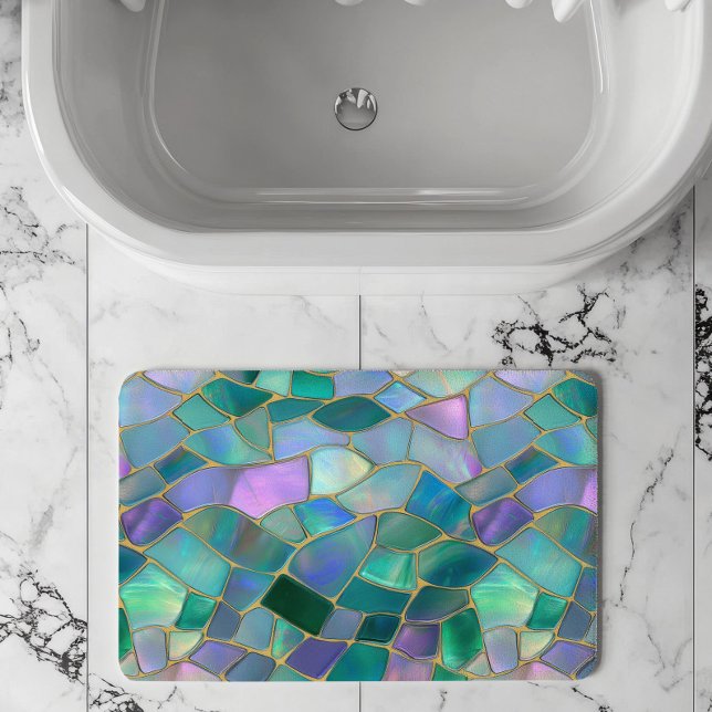 Pastel colors stained glass mosaic pattern badematte (Von Creator hochgeladen)