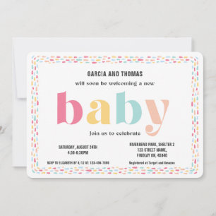 Pastel Colors Sweet Rainbow Baby Dusche Einladung