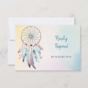 Pastel Colours Dreamcatcher Menu Mariage RSVP