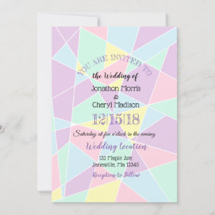 Pastel Colours Invitations de mariage