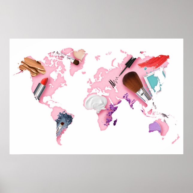 Pastel Comestics Weltkarte Poster (Vorne)
