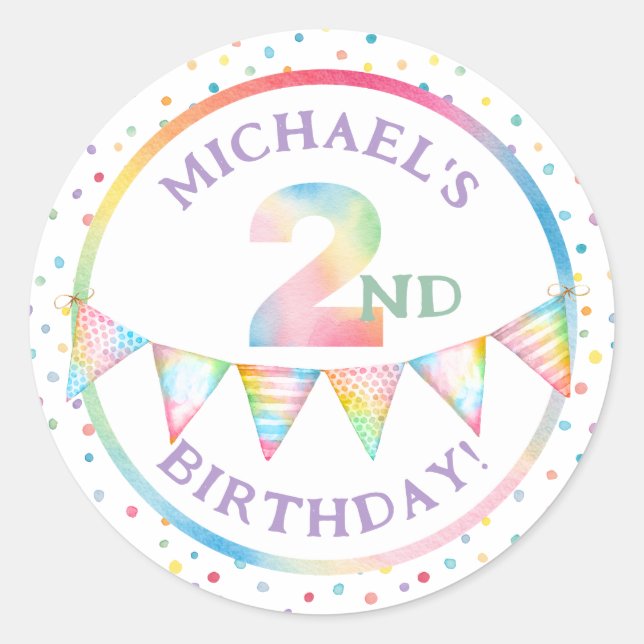 Pastel Confetti 2e Sticker Privilège Anniversaire (Devant)