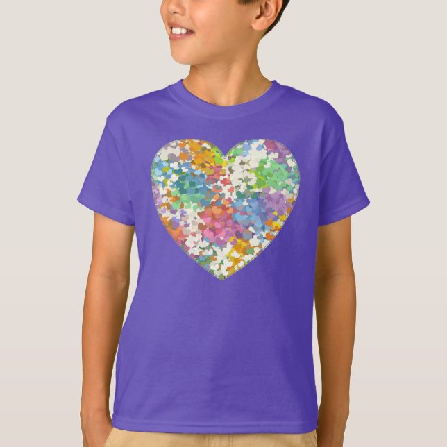 Pastel Confetti Coeurs T-shirt violet (Devant)