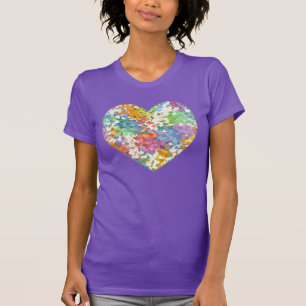 Pastel Confetti Coeurs T-shirt violet