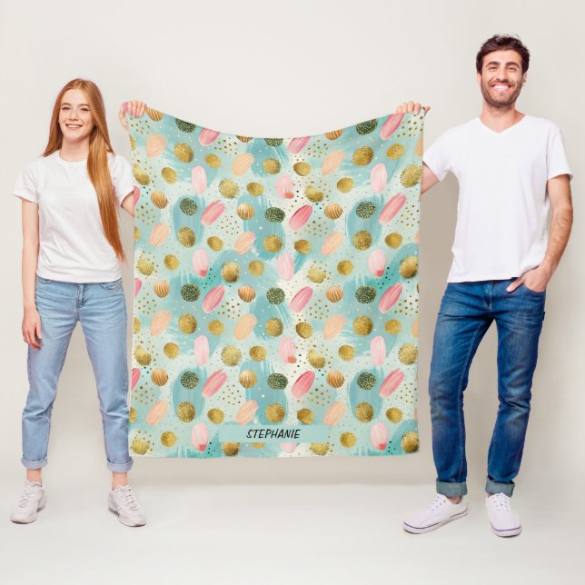 Pastel Confetti Glitzer Abstraktes Muster (2) Fleecedecke (Beispiel)