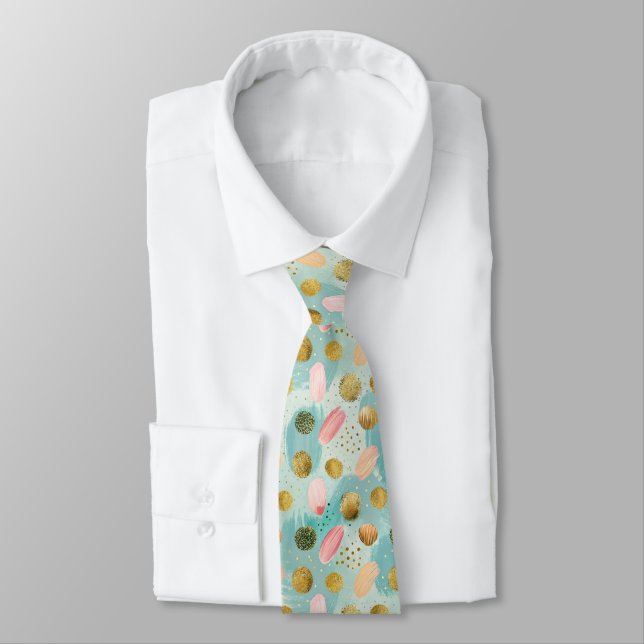 Pastel Confetti Glitzer Abstraktes Muster (2) Krawatte (Gebunden)