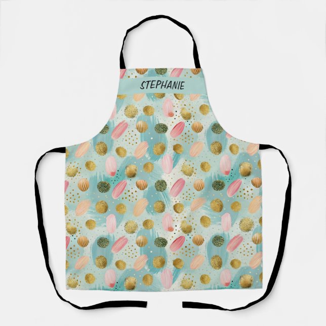 Pastel Confetti Glitzer Abstraktes Muster (2) Schürze (Vorderseite)
