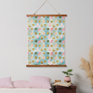 Pastel Confetti Glitzer Abstraktes Muster (2) Wandteppich Mit Holzrahmen