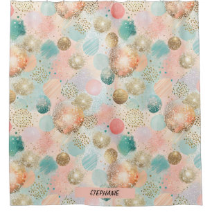 Pastel Confetti Glitzer Abstraktes Muster Duschvorhang