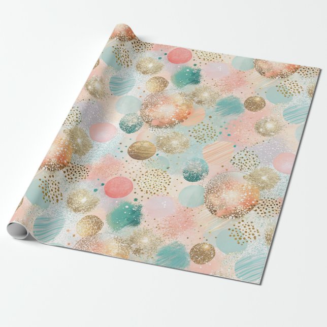 Pastel Confetti Glitzer Abstraktes Muster Geschenkpapier (Ungerollt)