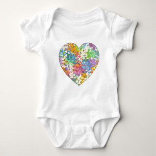 Pastel Confetti Hearts Baby Strampler