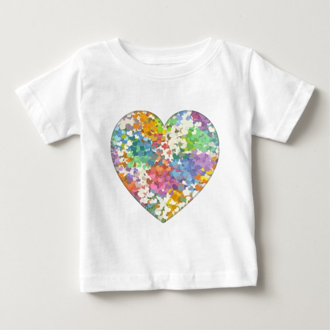 Pastel Confetti Hearts Baby T-shirt (Vorderseite)
