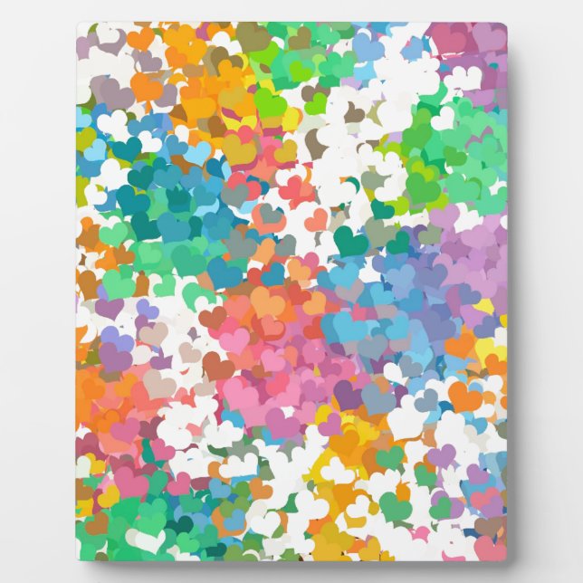 Pastel Confetti Hearts Fotoplatte (Vorderseite)