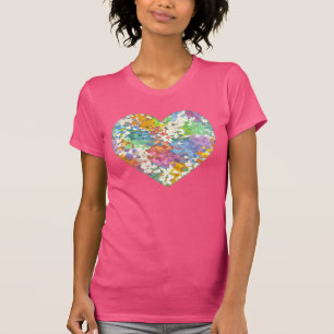 Pastel Confetti Hearts Pink T - Shirt