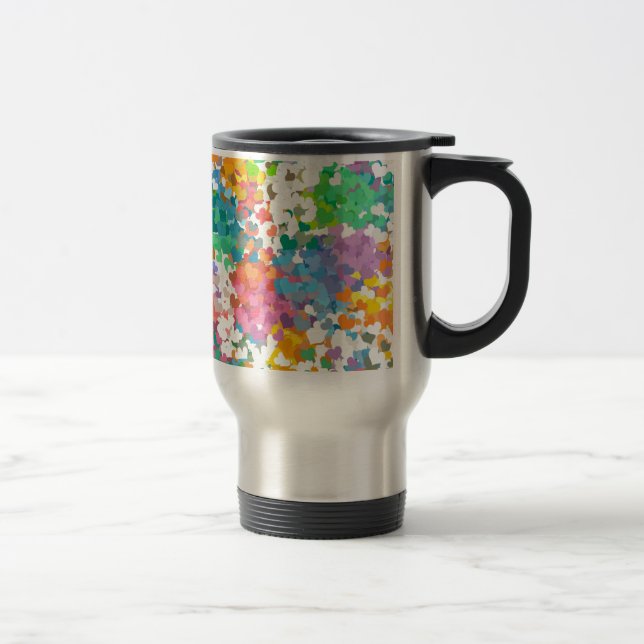 Pastel Confetti Hearts Reisebecher (Rechts)