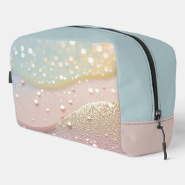 Pastel Confetti Muster in Rosa, Gold und Blau Waschbeutel