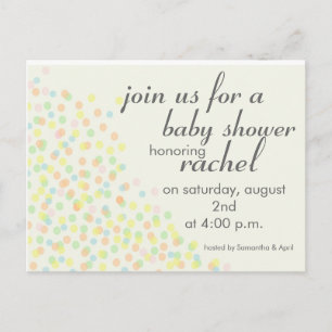 Pastel Confetti Stationary Einladungspostkarte