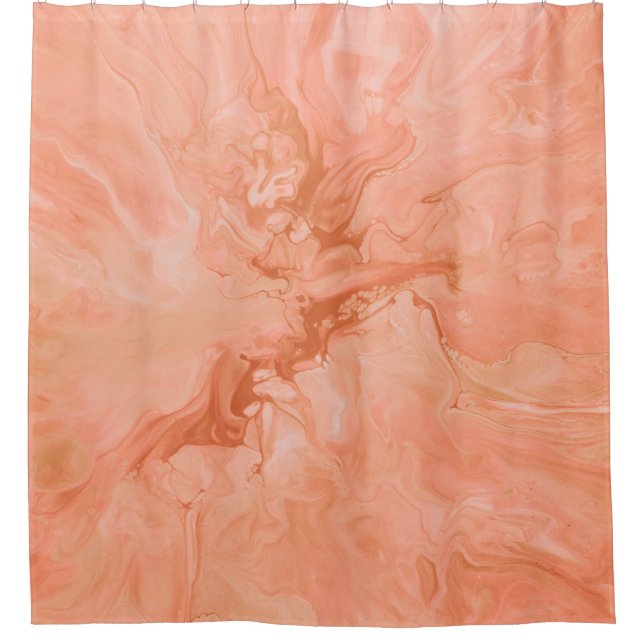 PASTEL CORAL ABSTRAKT ILLUSTRATION DUSCHVORHANG (Vorderseite)