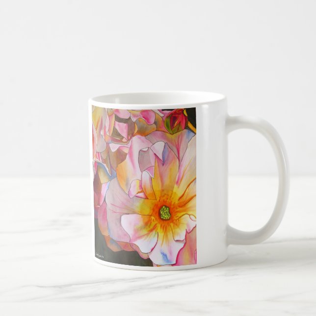 Pastel Cornelia Rose Aquarellbilder Kaffeetasse (Rechts)