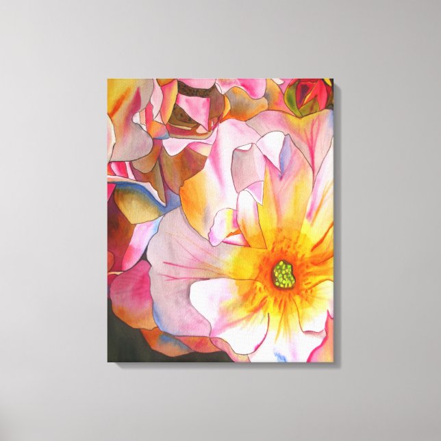 Pastel Cornelia Rose Aquarellbilder Leinwanddruck (Vorderseite)