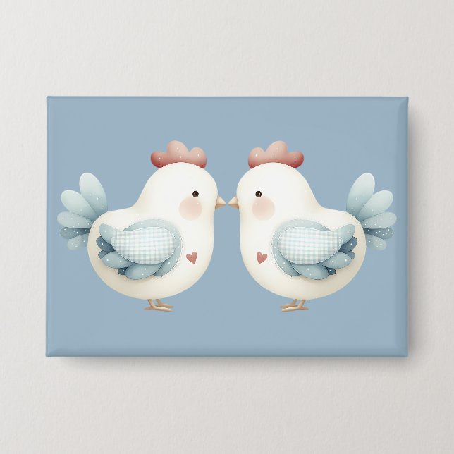 Pastel Cottagecore Chicken Button (Vorderseite)