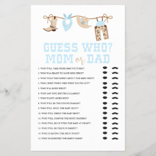 Pastel Cowboy Baby Showspiele Flyer