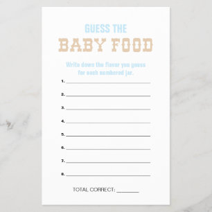 Pastel Cowboy Raten Sie die Baby Food Showspiele Flyer