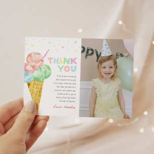 Pastel Crème de glace Anniversaire Carte de remerc