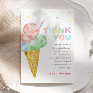 Pastel Crème de glace Carte de remerciements d'ann