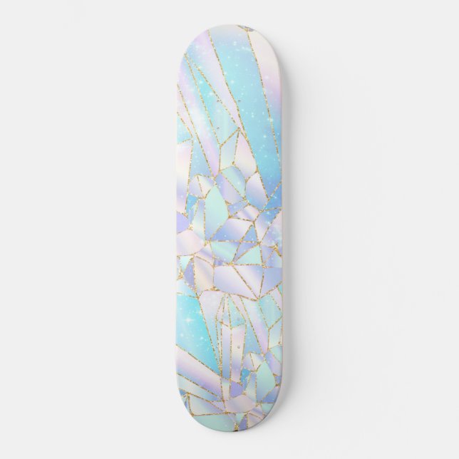 Pastel Crystal GOLD Skateboard Deck (Vorderseite)