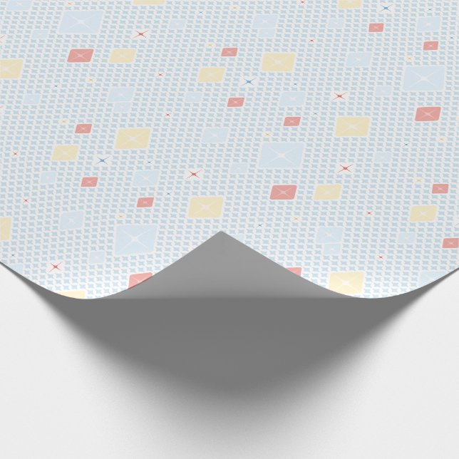 Pastel Crystal Star Pattern Wrapping Paper Geschenkpapier (Ecke)