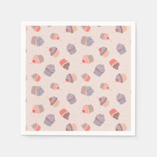 Pastel Cupcake Confetti Birthday Napkins Serviette