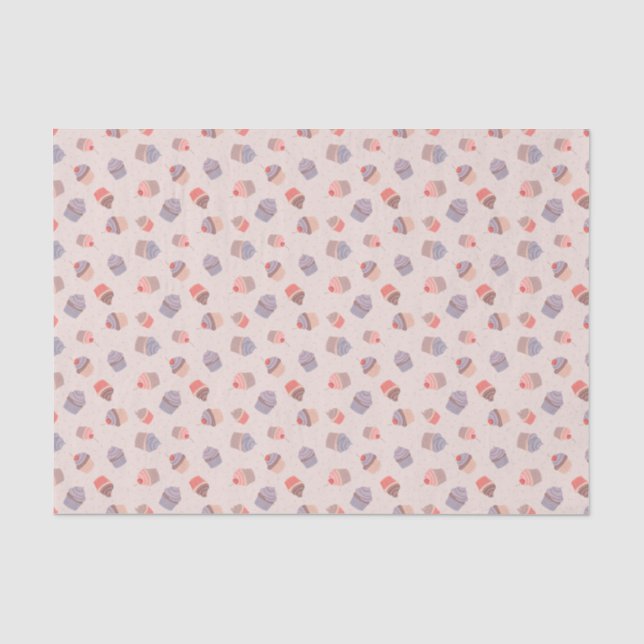 Pastel Cupcake Confetti Birthday Tissue Paper Seidenpapier (Vorderseite)